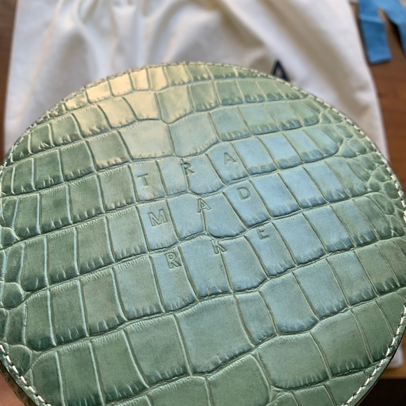 TRADEMARK Croc- Embossed Leather Bucket Bag in Sage Green - Picture 5 of 5
